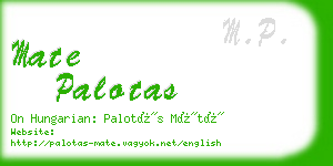 mate palotas business card